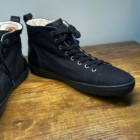 Birkenstock Hi Top Sneakers Men’s 10 Tennis Shoes Canvas Leather Skater - Picture 4 of 11